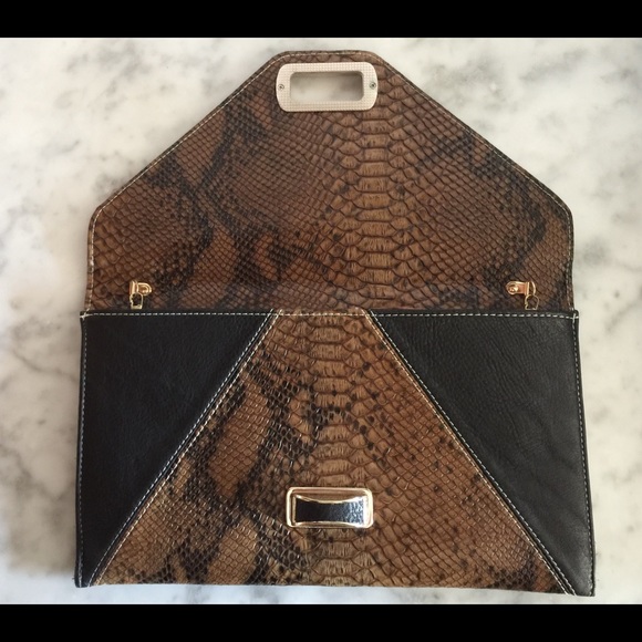 Two Tone Faux Leather Embossed Convertible Bag - Picture 3 of 8